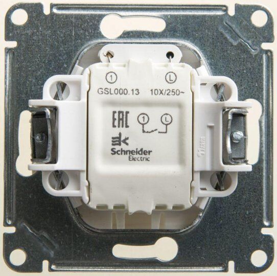 Выключатели, переключатели, диммеры Systeme Electric Выключатель 1-кл. СП Glossa 10А IP20 (сх. 1а) 10AX с подсветкой мех