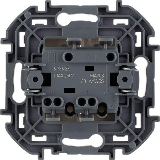 Выключатели, переключатели, диммеры Inspiria(группа Legrand) Выключатель 2-кл. Inspiria 10А IP20 250В 10AX механизм сл.