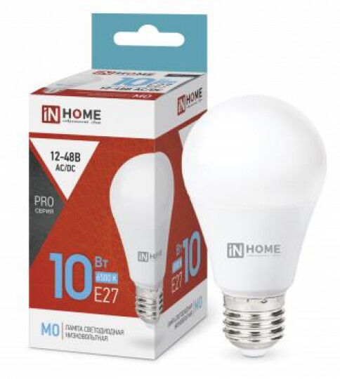 Лампы светодиодные IN HOME Лампа светодиодная низковольтная LED-MO-PRO 10Вт 12-48В Е27 6500К 900лм