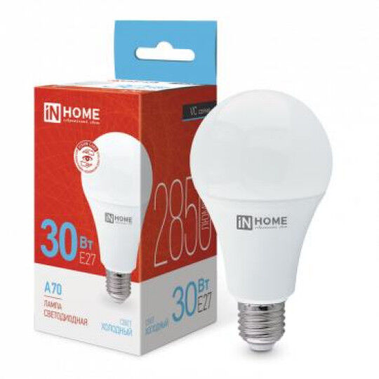 Лампы светодиодные IN HOME Лампа светодиодная LED-A70-VC 30Вт 230В E27 6500К 2850лм