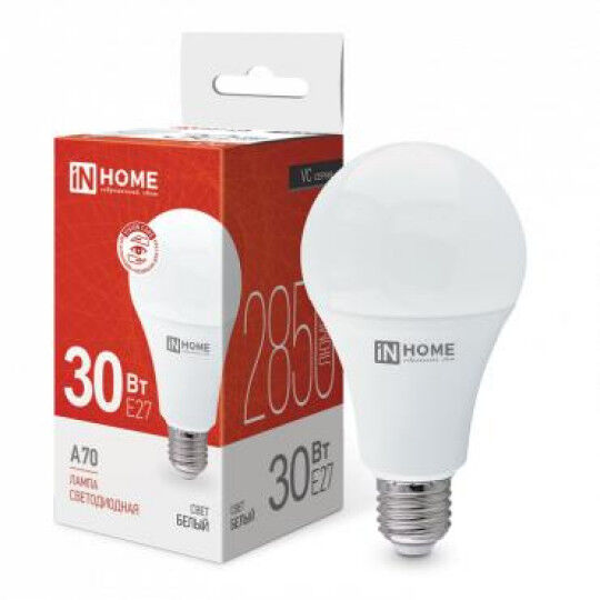 Лампы светодиодные IN HOME Лампа светодиодная LED-A70-VC 30Вт 4000К нейтр. бел. E27 2850лм 230В