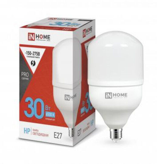 Лампы светодиодные IN HOME Лампа светодиодная LED-HP-PRO 30Вт 230В 6500К E27 2850лм