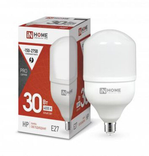 Лампы светодиодные IN HOME Лампа светодиодная LED-HP-PRO 30Вт 4000К нейтр. бел. E27 2850лм 230В