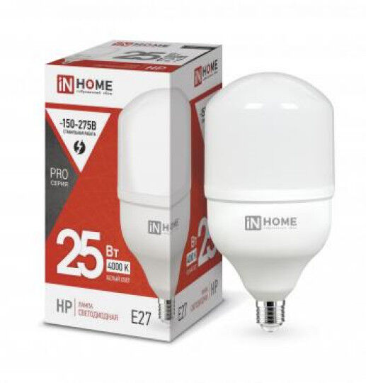Лампы светодиодные IN HOME Лампа светодиодная LED-HP-PRO 25Вт 4000К нейтр. бел. E27 2380лм 230В