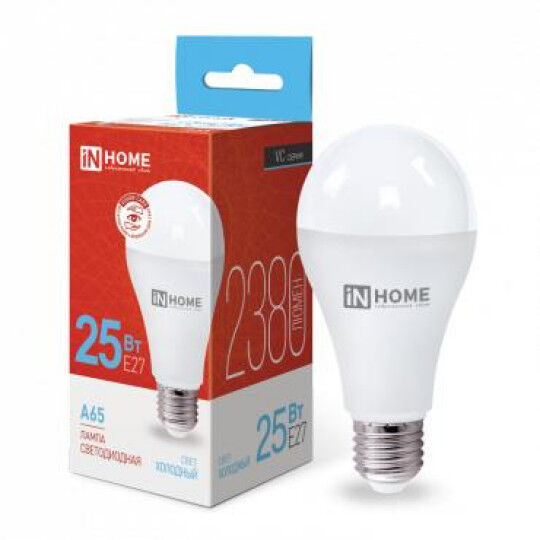 Лампы светодиодные IN HOME Лампа светодиодная LED-A65-VC 25Вт 230В E27 6500К 2380лм