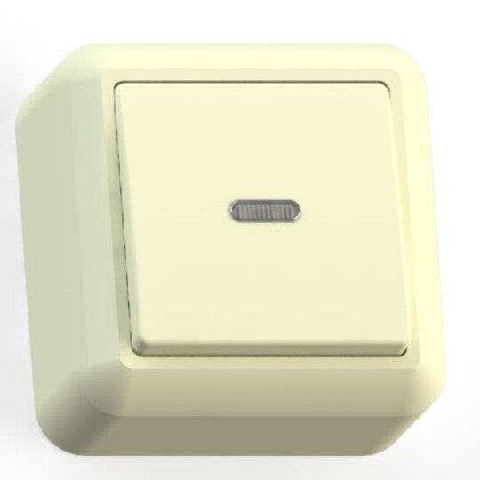 Выключатели, переключатели, диммеры Кунцево-Электро Выключатель 1-кл. ОП Оптима 10А IP20 А110-386 с индикацией с монтаж.