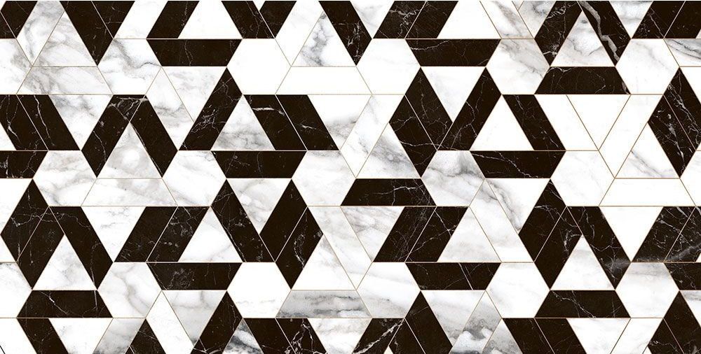 Керамическая плитка Керамин Qua Granite Mosaico Nero Full Lap Черно-белый Лаппатированный Керамогранит 60x120
