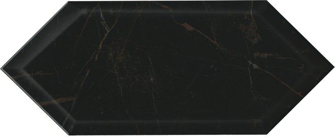 Керамическая плитка Керамин Kerama Marazzi Келуш 35010 Грань Черная Глянцевая Настенная плитка 14х34