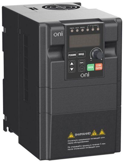 Преобразователи частоты, устройства плавного пуска ONI Преобразователь частоты A150 380В 3ф 2.2кВт 6А встроенный торм. м