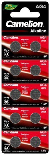 Батарейки Camelion Элемент питания алкалиновый "таблетка" LR626/377A/177/G 4 Mercury Free AG4-BP0%Hg для часов BL-10 (бл