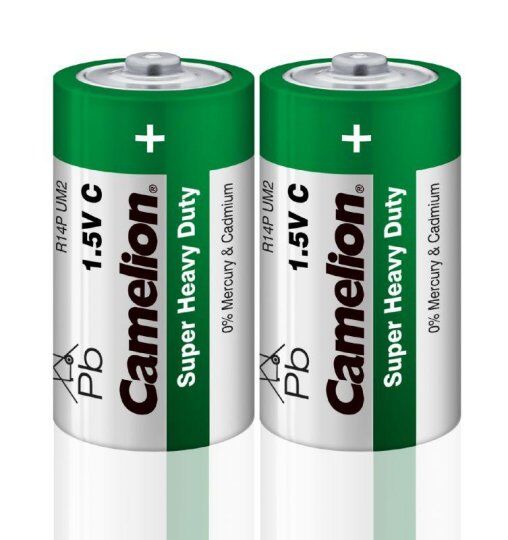 Батарейки Camelion Элемент питания солевой C/R14 R14P-SP2G 1.5В SR-2 (уп.2шт)