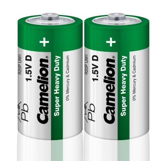 Батарейки Camelion Элемент питания солевой D/R20 R20P-SP2G 1.5В SR-2 (уп.2шт)