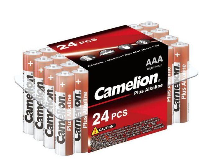 Батарейки Camelion Элемент питания алкалиновый AAA/LR03 1.5В Plus Alkaline LR03-PB24 (уп.24шт)