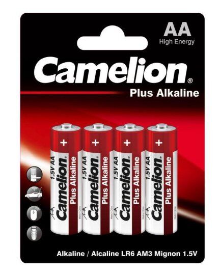 Батарейки Camelion Элемент питания алкалиновый AA/LR6 1.5В Plus Alkaline LR6-BP4 (блист.4шт)