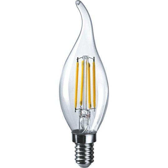 Лампы светодиодные ОНЛАЙТ Лампа светодиодная филаментная 80 899 OLL-F-FC35-10-230-4K-E14 10Вт свеча на ветру прозрачная