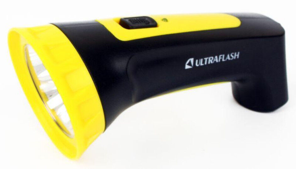 Фонари и переносные световые приборы Ultraflash Фонарь аккумуляторный LED3804M 4LED аккум. SLA 220В пластик. черн./желт.