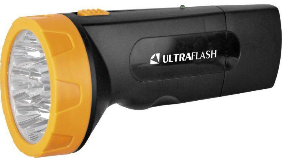 Фонари и переносные световые приборы Ultraflash Фонарь аккумуляторный LED3829 9LED аккум. SLA 220В пластик. черн./желт.
