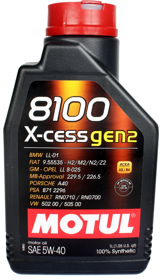 Масло моторное MOTUL 8100 X-cess GEN2 5w40 100% Synthetic 1 л (синтетическое)
