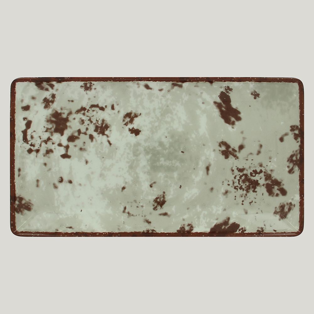 Тарелка RAK Porcelain Peppery прямоугольная плоская 33,5х18 см, серый цвет