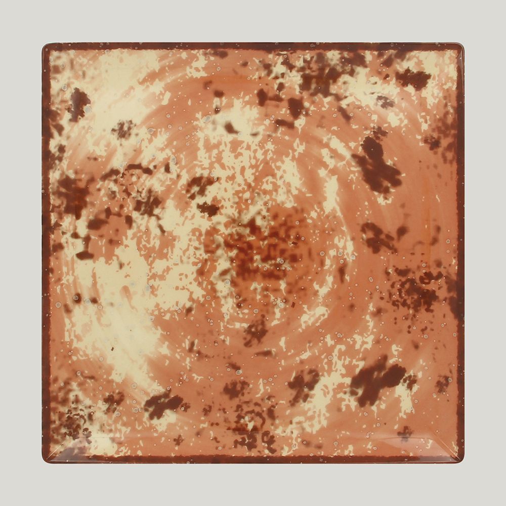 Тарелка RAK Porcelain Peppery квадратная плоская 27х27 см, красный цвет