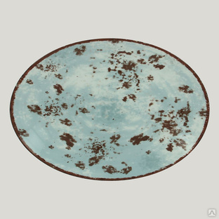 Тарелка RAK Porcelain Peppery овальная плоская 32х23 см, голубой цвет 