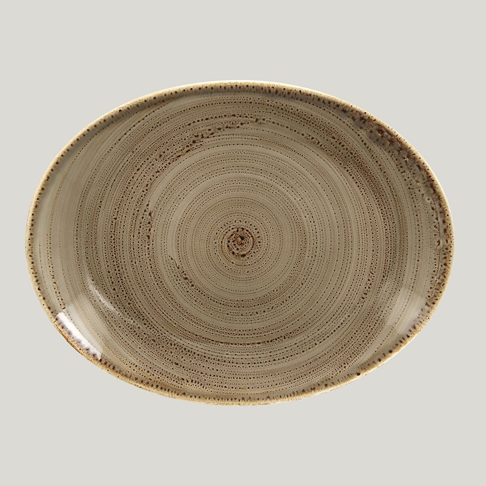 Овальная тарелка RAK Porcelain Twirl Alga 32х23 см
