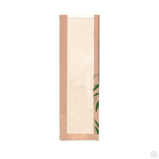 Пакет Feel Green для хлеба с окном 14+4х48 см, крафт-бумага, 250 шт/уп, Garcia de Pou 