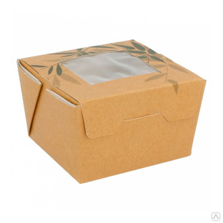 Контейнер картонный для салата с окном,300 мл,8х7,5х5,5 см, (1упаковка = 50 шт) Garcia de Pou 