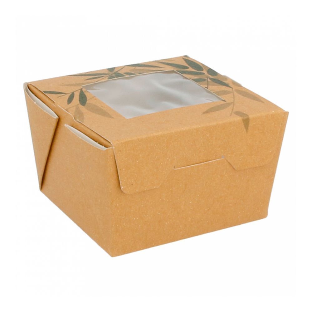 Контейнер картонный для салата с окном,300 мл,8х7,5х5,5 см, (1упаковка = 50 шт) Garcia de Pou