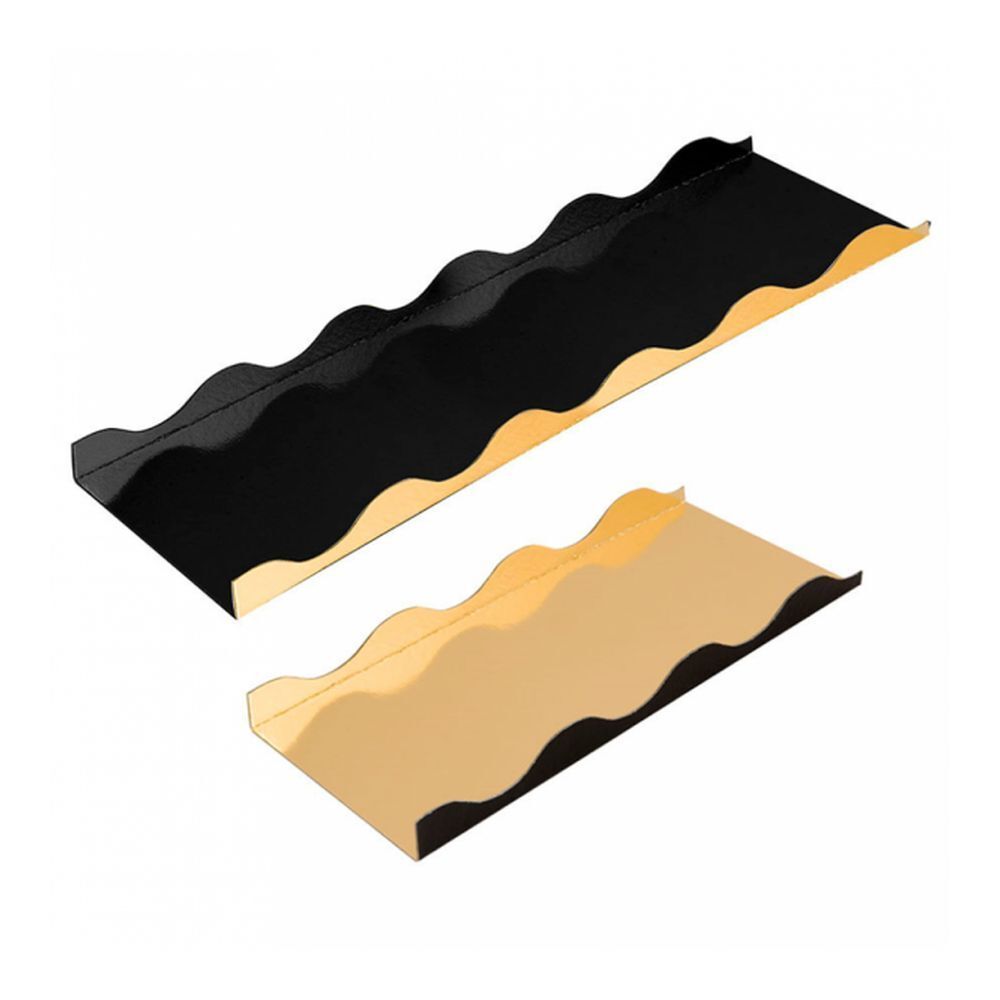 Подложка кондитерская двусторонняя 30х10х2 см, золотая/черная, картон, 50 шт