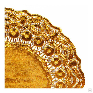 Салфетка ажурная золотая d 31 см, металлизированная целлюлоза, 100 шт, Garcia de Pou 