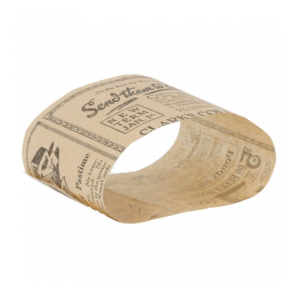Обёрточная полоска для сэндвича/ролла "Газета" 7х26 см, 5000 шт/уп, жиростойкая бумага, Garcia de Po