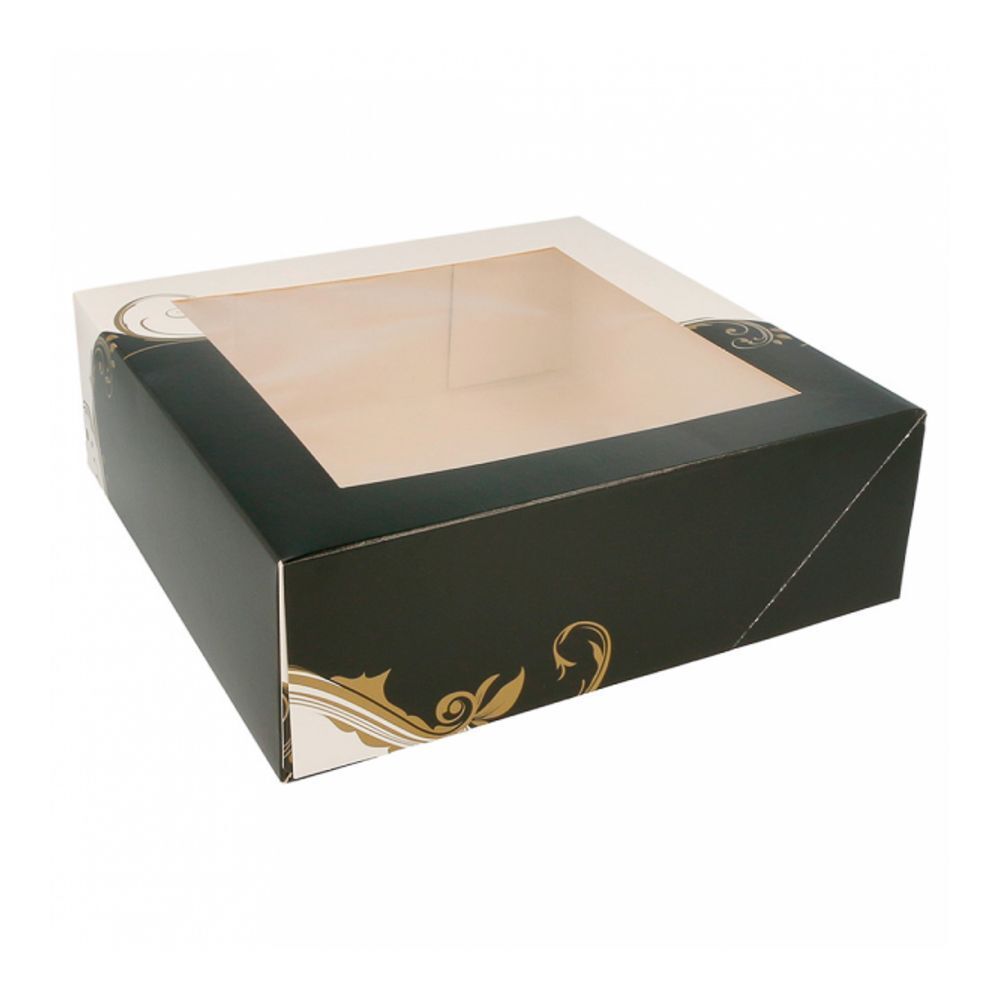 Коробка для торта с окном 23х23х7,5 см, белая, картон, Garcia de Pou Испания