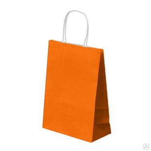 Пакет для покупок с ручками 26+14х32 см, апельсиновый, бумага, Garcia de Pou Испания 