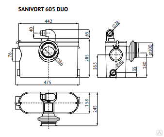 Станция канализационная SANIVORT 605 DUO