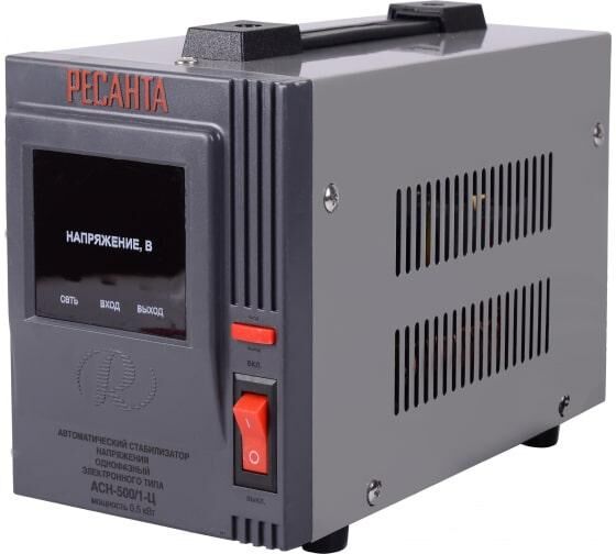 Стабилизатор напряжения АСН-500/1-Ц 1ф 0.5 кВт IP20 релейный Ресанта 63/6/1