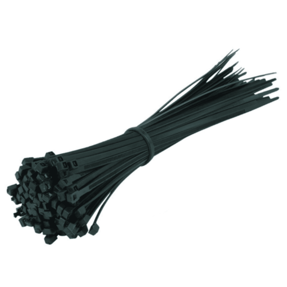 Хомут нейлоновый стяжка для связывания и соединения упаковка 100 шт 7,6х250 мм черный