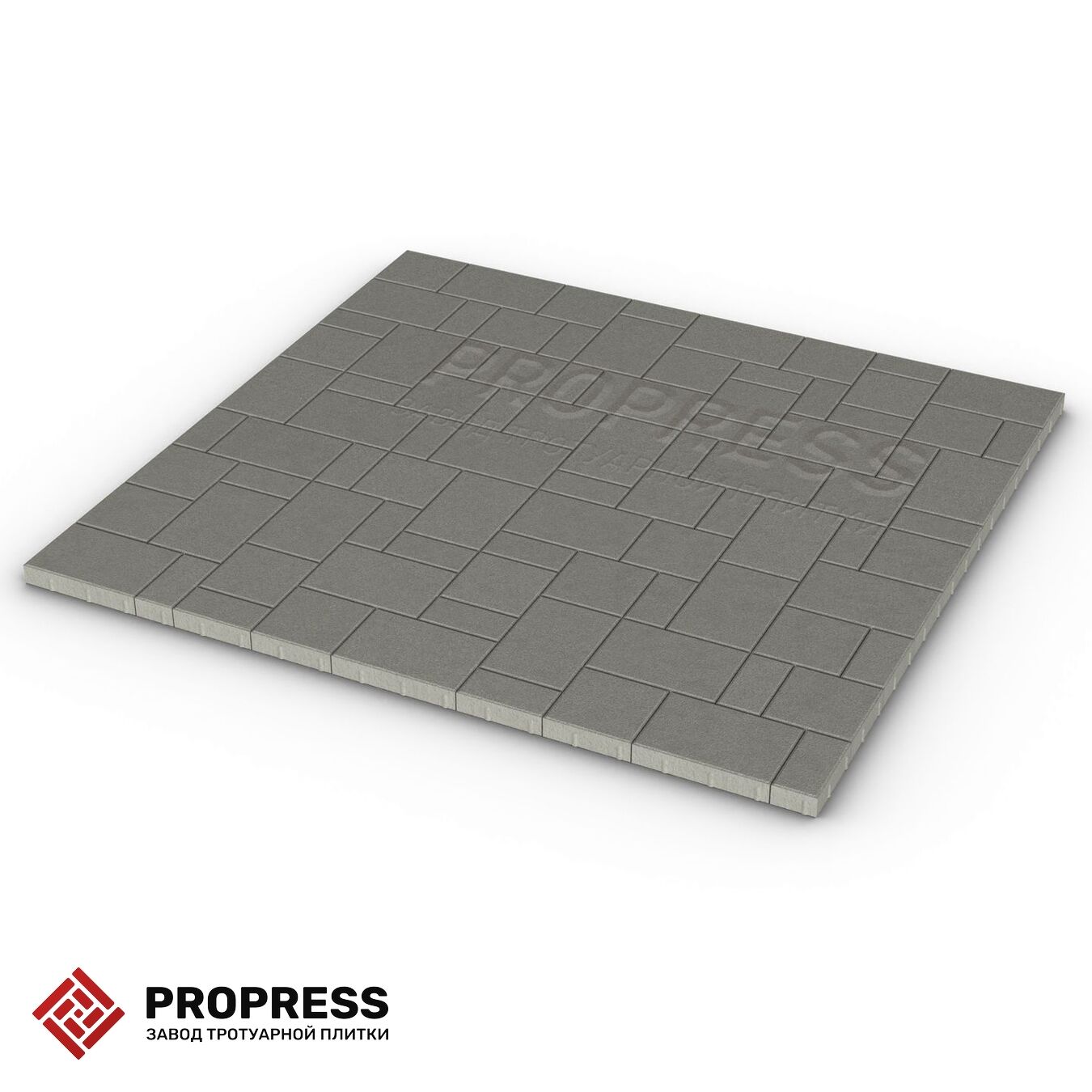Тротуарная плитка Пропресс Лэндхаус Серый зернистый 40 мм