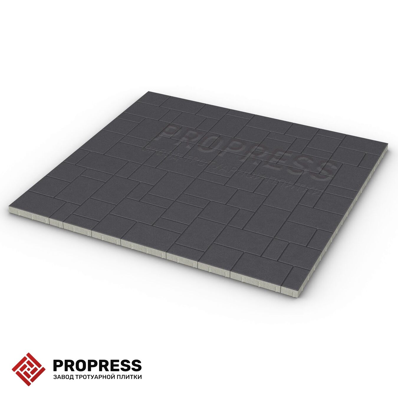 Тротуарная плитка Пропресс Лэндхаус Чёрный зернистый 40 мм