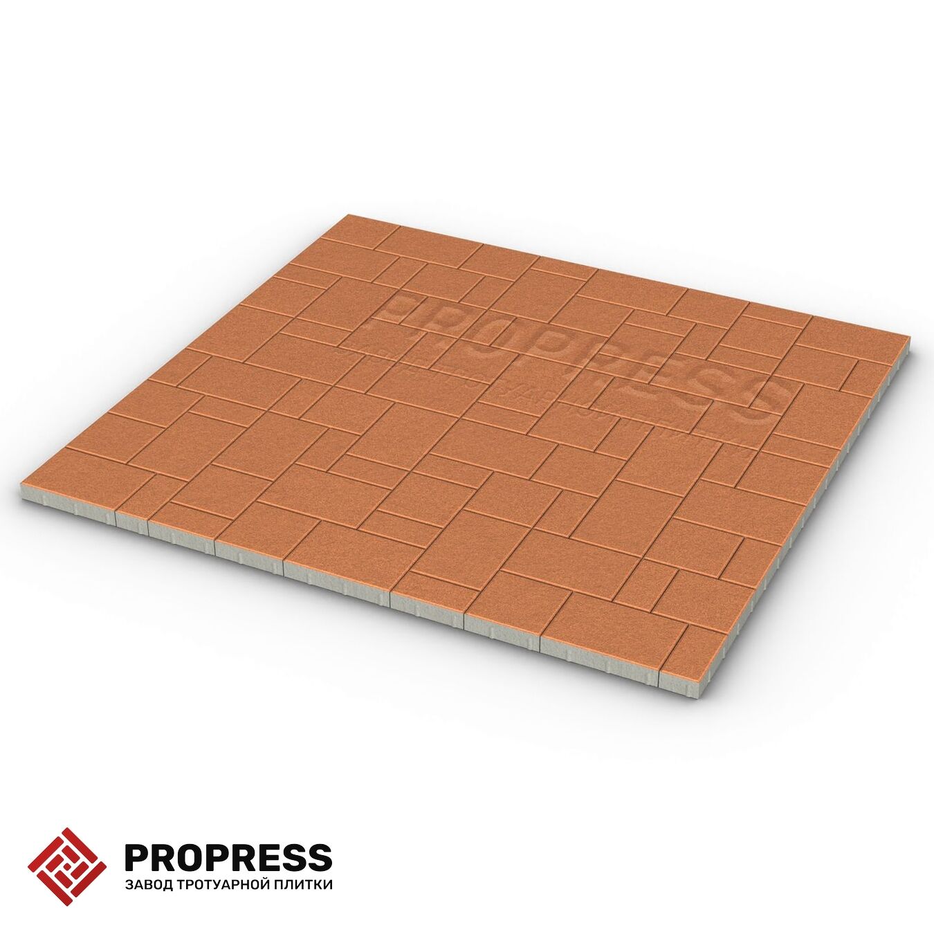 Тротуарная плитка Пропресс Лэндхаус Оранжевый гладкий 40 мм