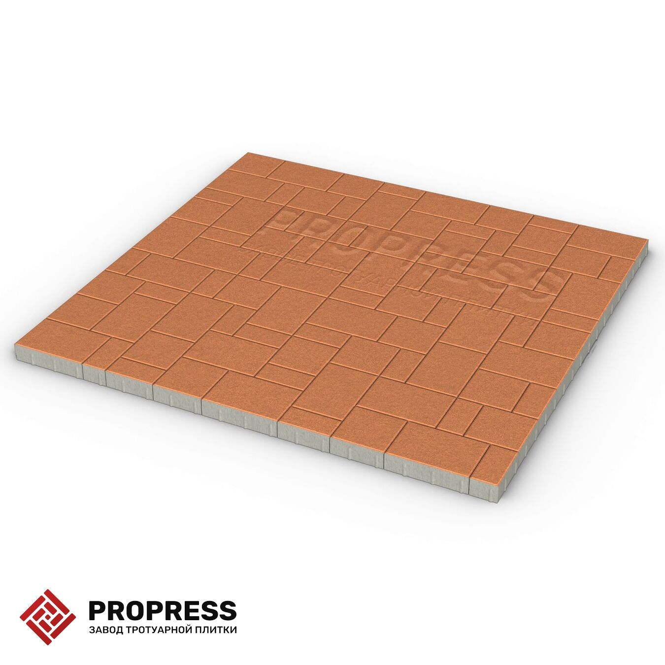 Тротуарная плитка Пропресс Лэндхаус Оранжевый гладкий 60 мм