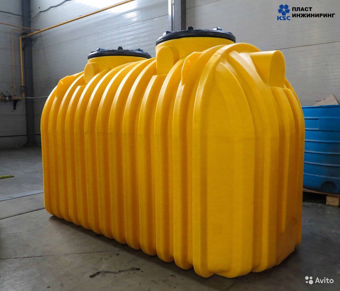 Накопительная емкость для септика 3000 литров пластиковая усиленный корпус для канализации, для сбора бытовых стоков