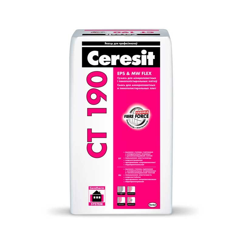 Штукатурно-клеевая смесь Ceresit CT 190 25 кг.