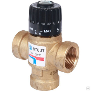 Термостатический смесительный клапан Stout для систем отопления и ГВС Ду 20 Вр 35-60°С KV 1,6 #1