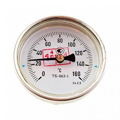Термометр биметаллический ТБ-100 (осевой) 100 мм от 0 до +150 гр. С