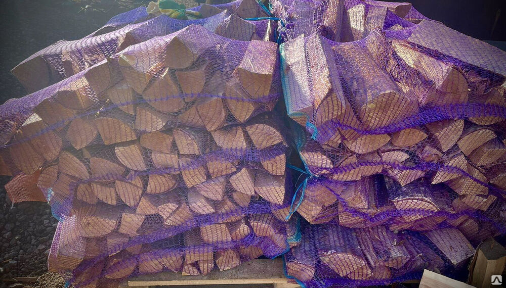 Дрова берёзовые сухие колотые в сетках 60 л. купить от 230 руб./мешок в ...