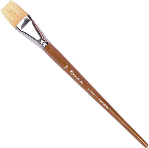 Кисть художественная профессиональная Brauberg ART CLASSIC №36 щетина плоская длинная ручка (200727)