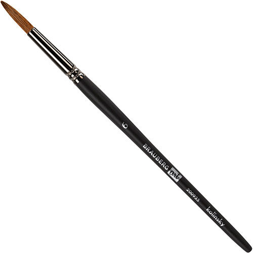 Кисть художественная профессиональная Brauberg ART CLASSIC №6 колонок круглая короткая ручка (200935)
