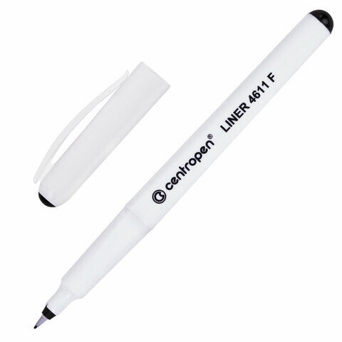 Ручка капиллярная (линер) ЧЕРНАЯ CENTROPEN "Liner", трехгранная, линия письма 0,3 мм, 4611