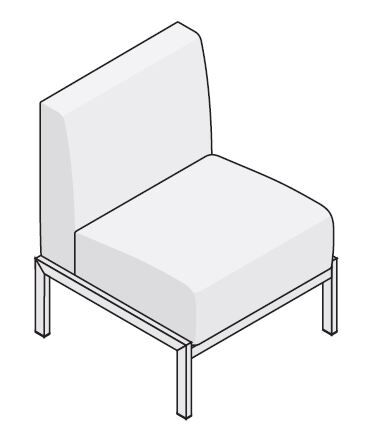 Диван-кресло 640х700х910 мм (ДО-3/1)